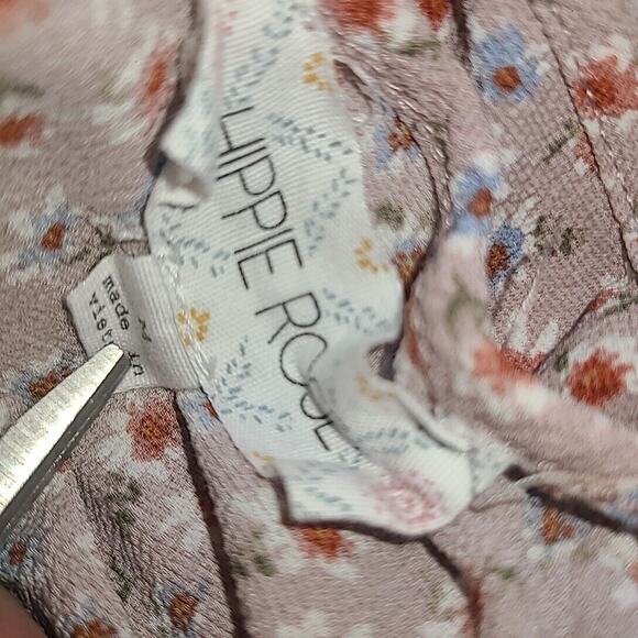 Hippie‎ Rose Floral Halter Peplum Top Womens Medium Keyhole Neck Lightweight - Picture 4 of 9